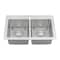 Ruvati 33"x22" Drop-in Topmount Kitchen Sink 16 Gauge SS 50/50 Double Bowl RVM5150 - alternate 9